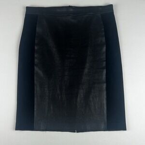 Vince  Leather Suede Pencil Skirt Black Size 6 Classic